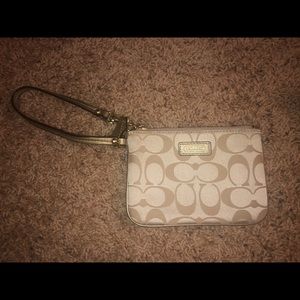 Coach tan wristlet